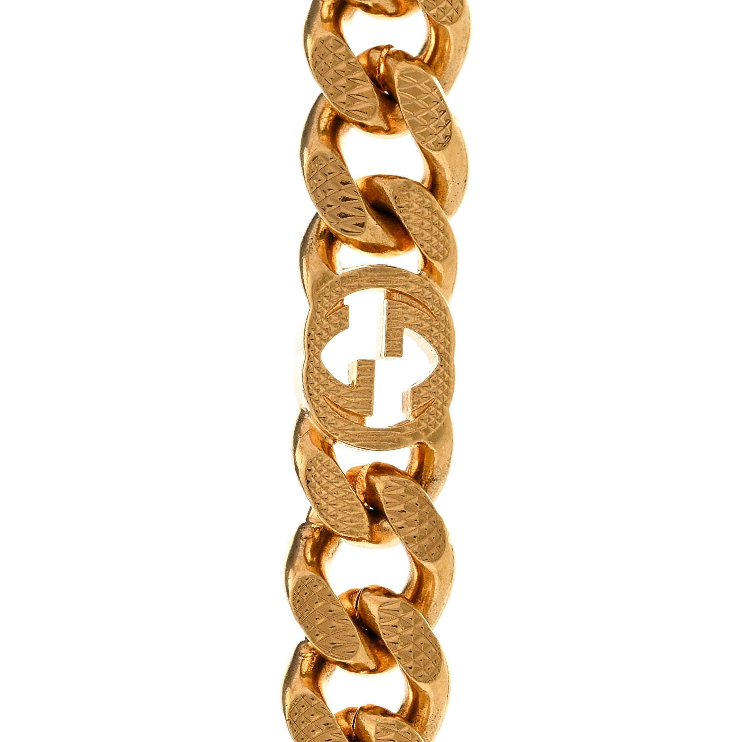Metal Interlocking GG Chain Necklace Gold