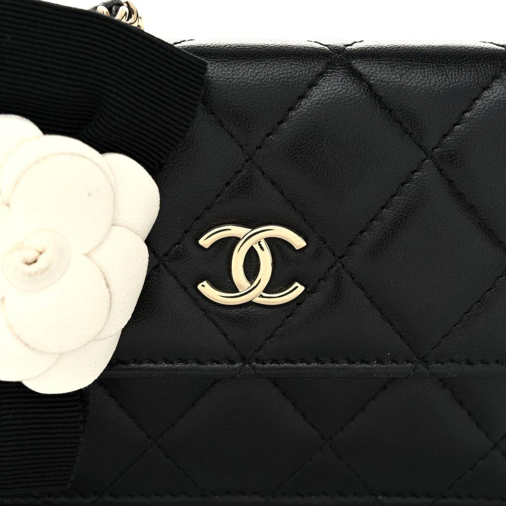 Lambskin Quilted My Chanel Lady  Holder On Chain Black