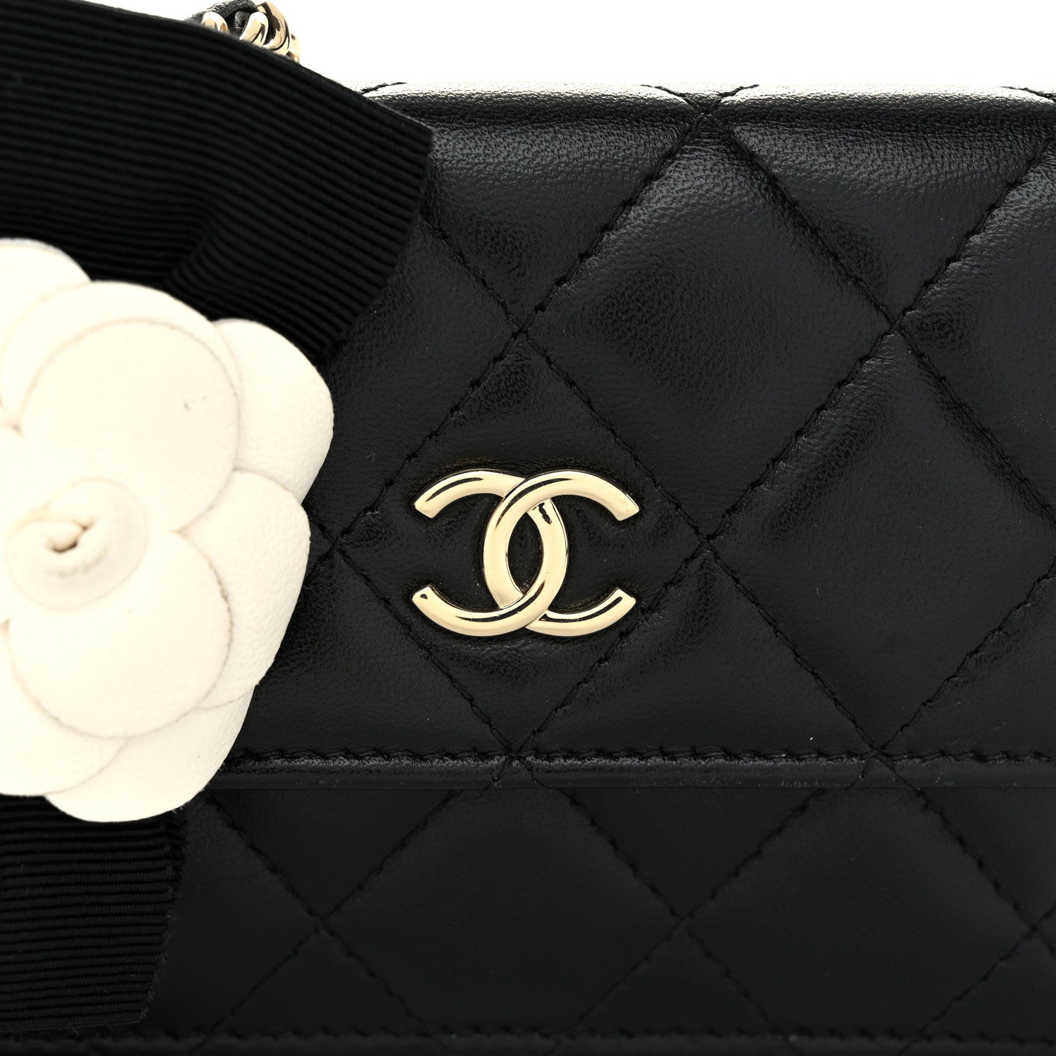 Lambskin Quilted My Chanel Lady  Holder On Chain Black