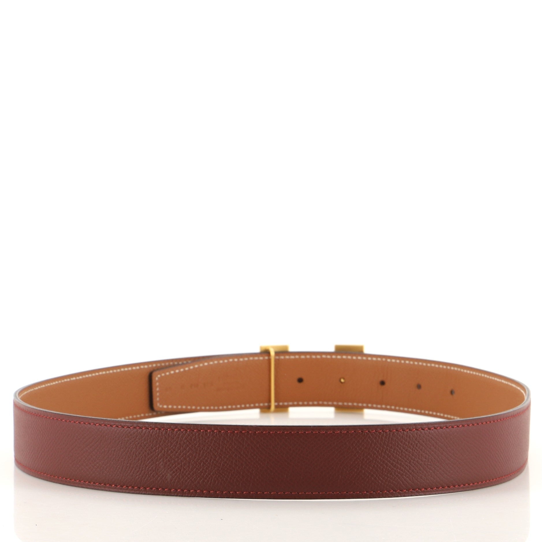 Constance Martelee H Reversible Belt Leather with Hammered Hardware Medium 85