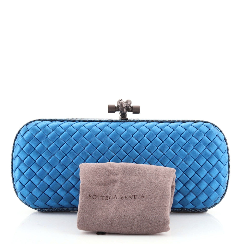 Box Knot Clutch Intrecciato Satin Long