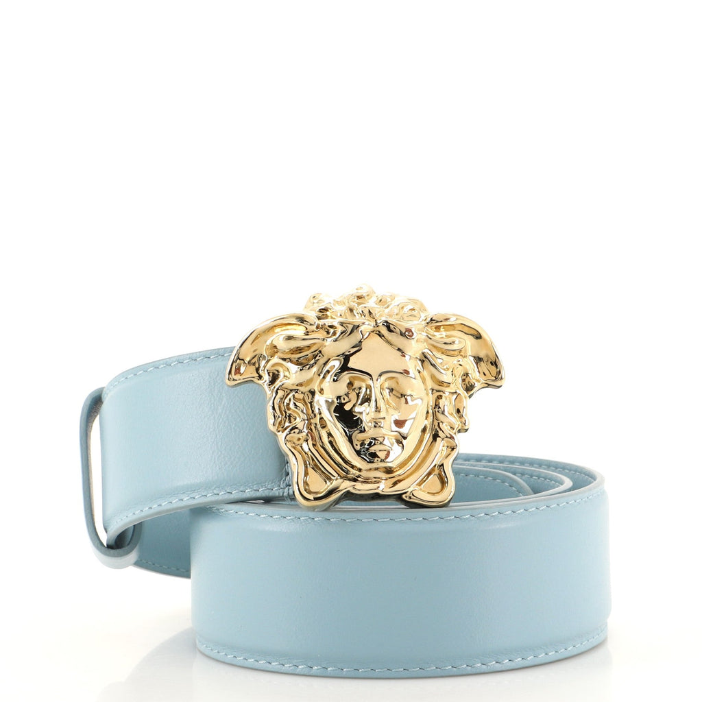 Medusa Buckle Belt Leather Wide 75