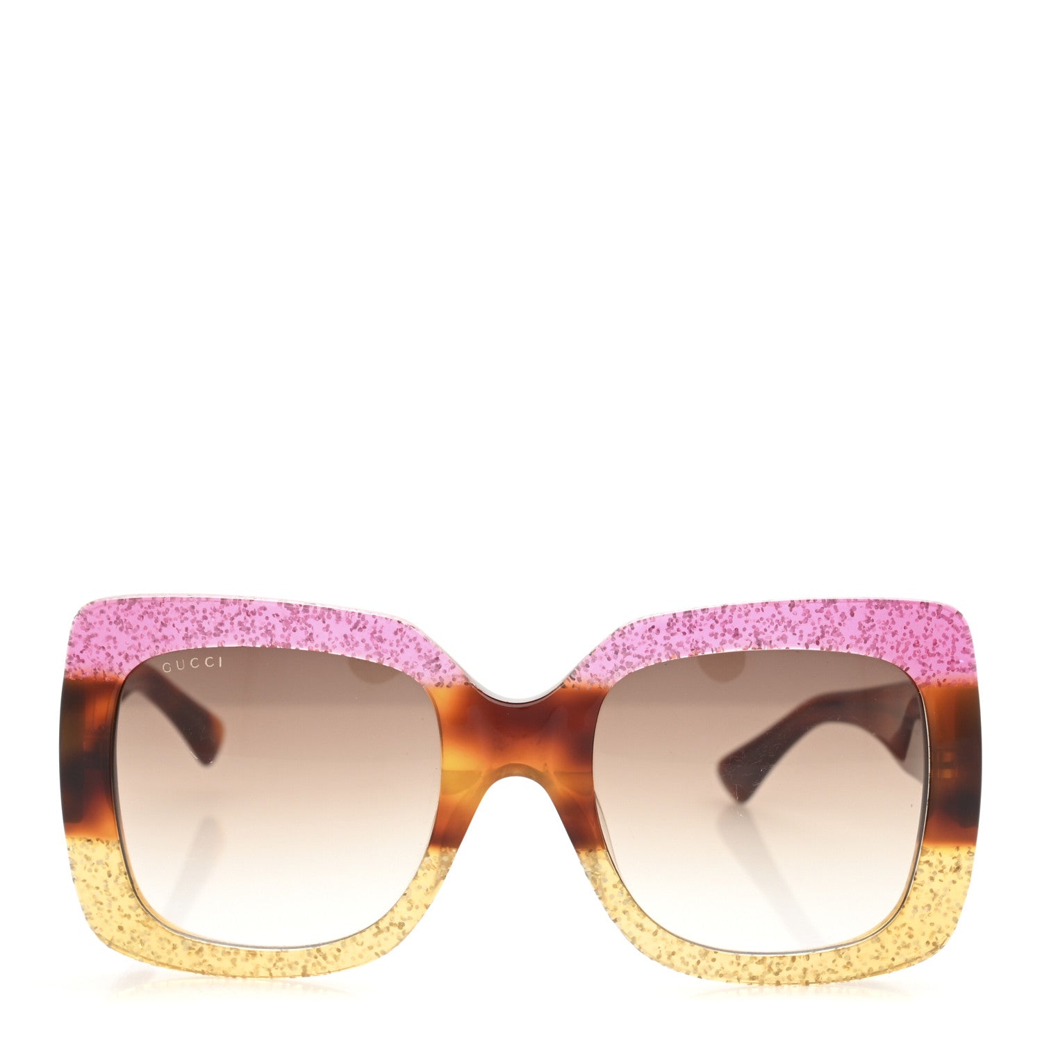 Square Frame GG0083S Sunglasses Glitter Pink Multi
