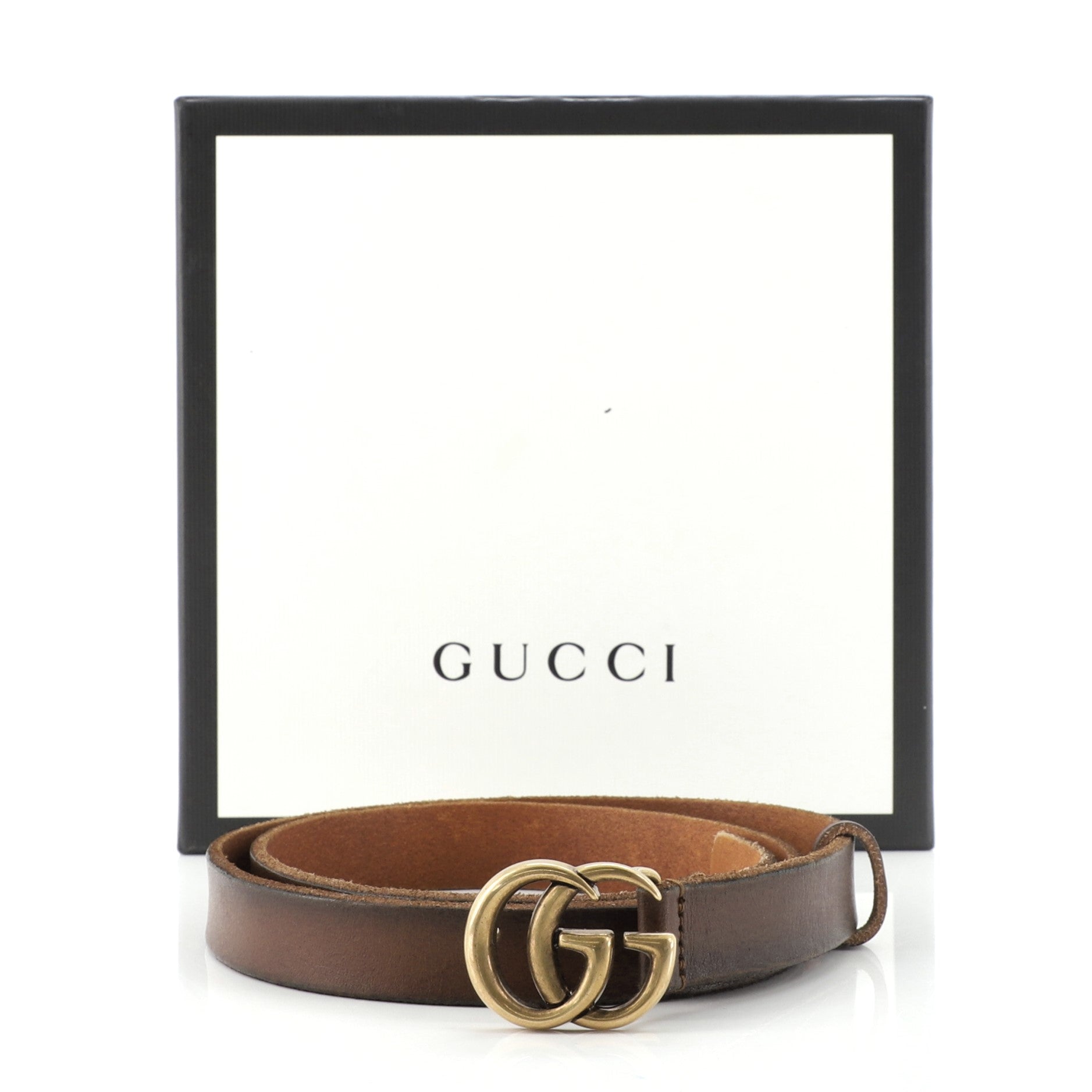 GG Marmont Belt Leather Thin 80