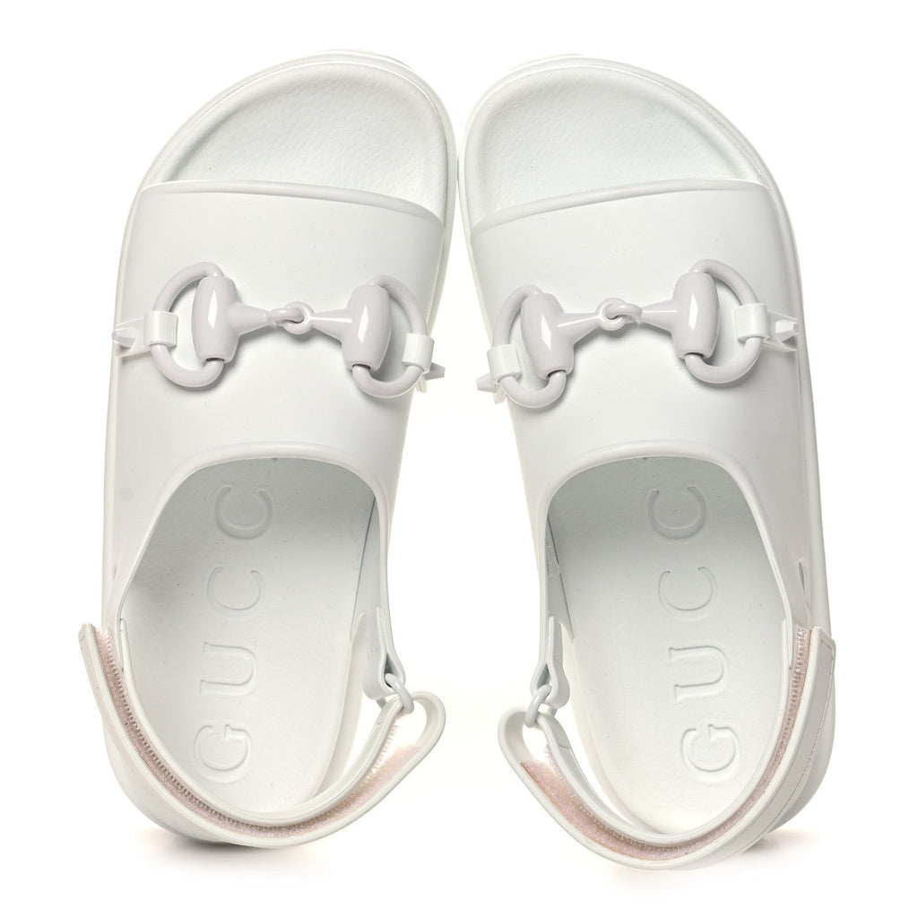 Soft Rubber Horsebit Touch Womens Strapped Sandals 37 Great White