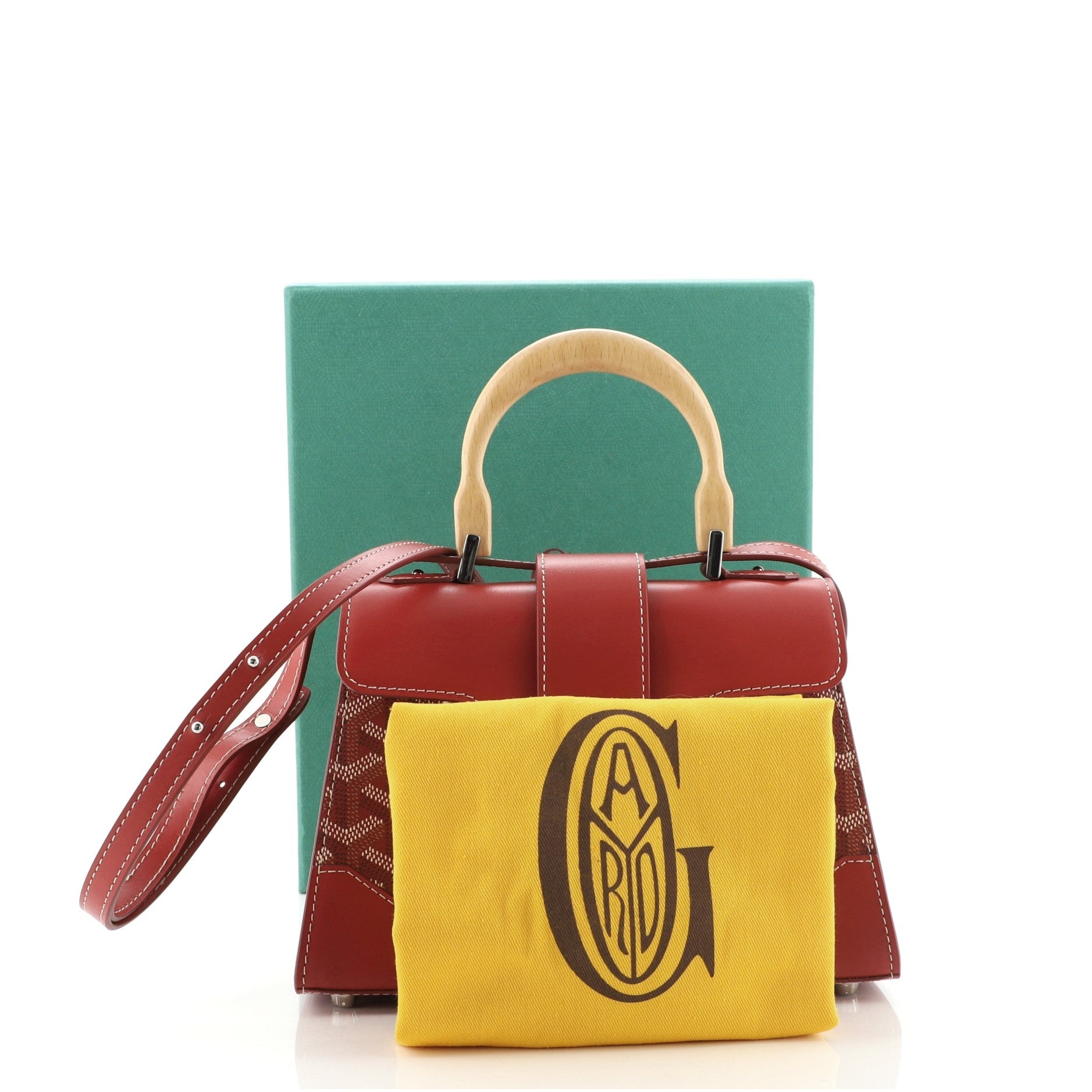 Structured Saigon Top Handle Bag Coated Canvas with Leather Mini