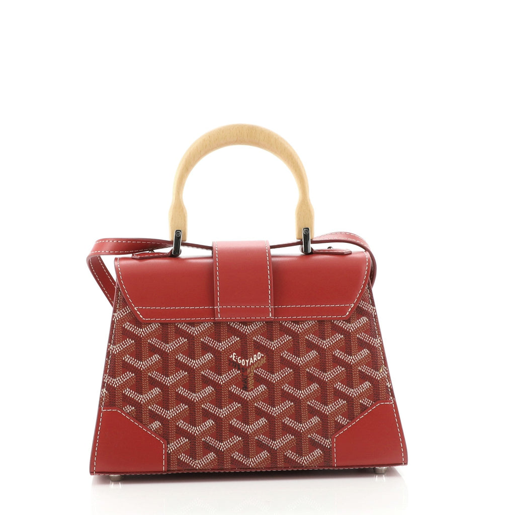 Structured Saigon Top Handle Bag Coated Canvas with Leather Mini