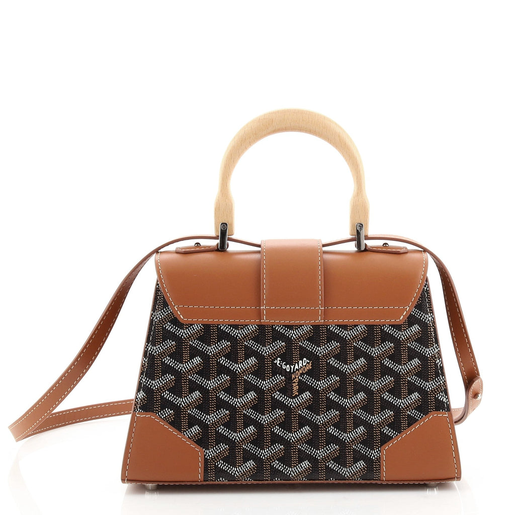 Structured Saigon Top Handle Bag Coated Canvas with Leather Mini
