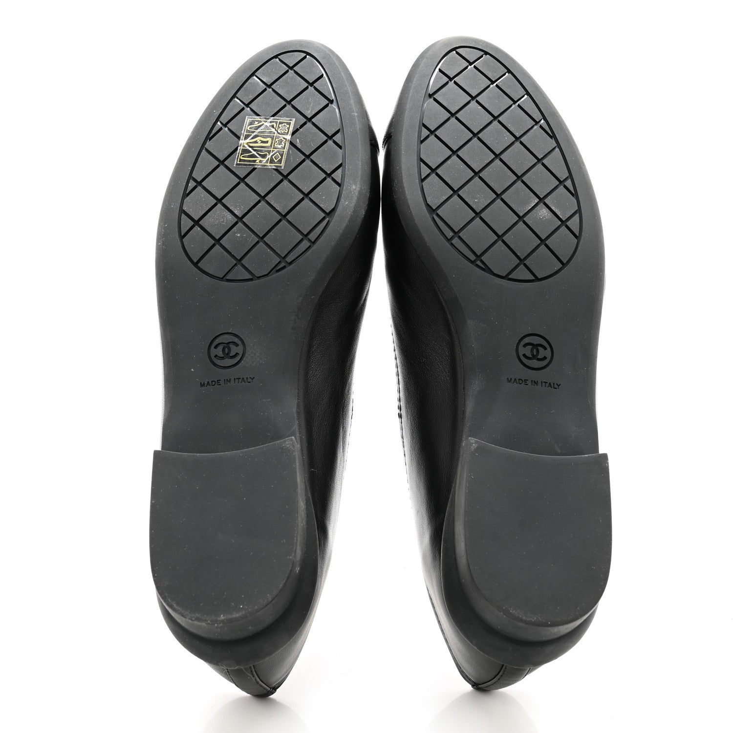 Lambskin Cap Toe CC Uniform Ballerina Flats 39 Black