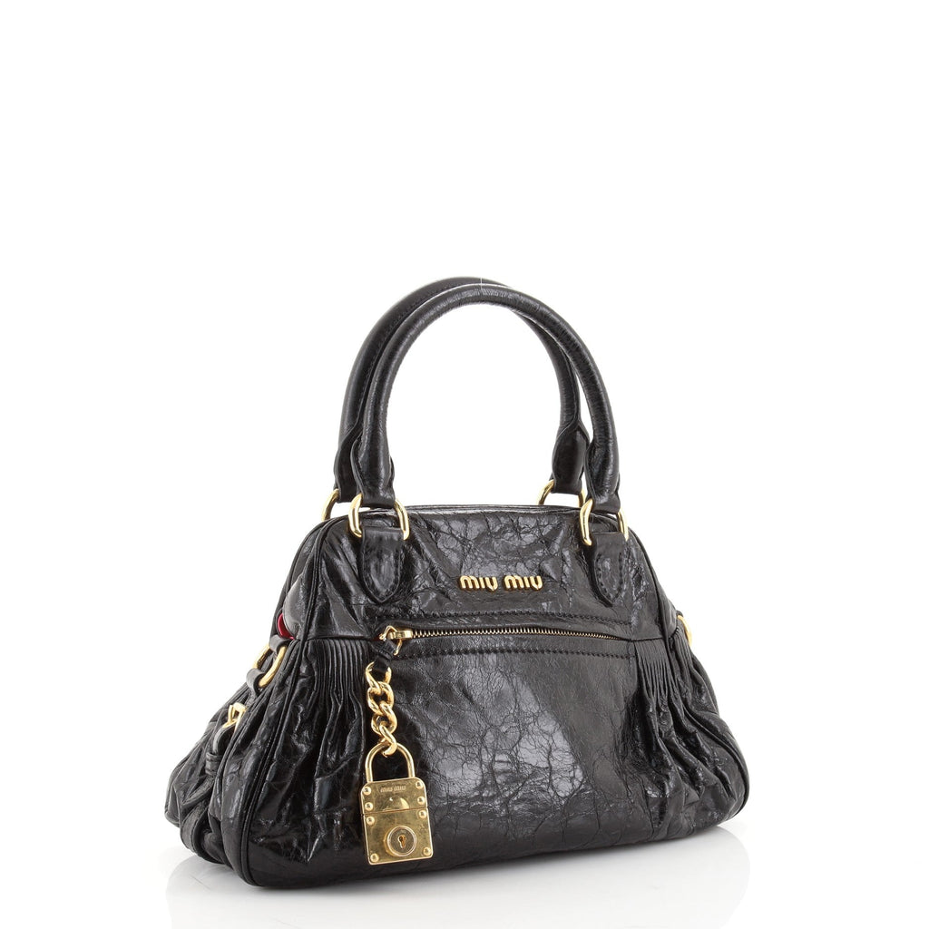 Mini Charm Convertible Satchel Nappa Leather Medium