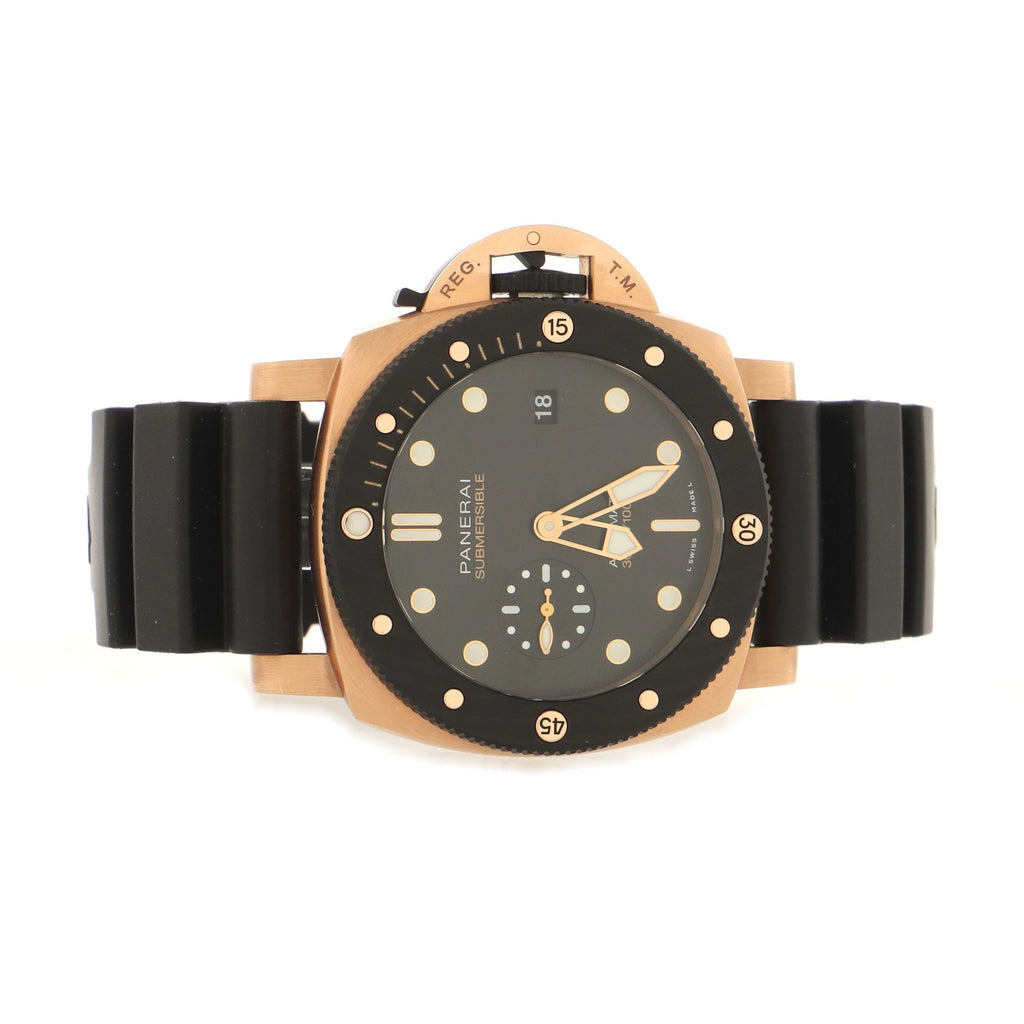 Submersible Goldtech OroCarbo Automatic Watch Rose Gold with Carbotech and Rubber 44