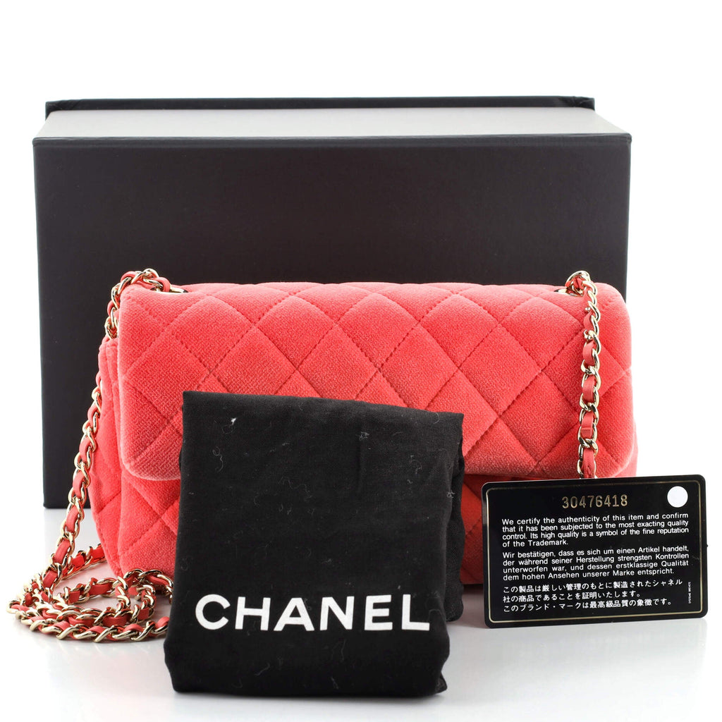 Pearl Crush Flap Bag Quilted Velvet with Crystal Detail Mini
