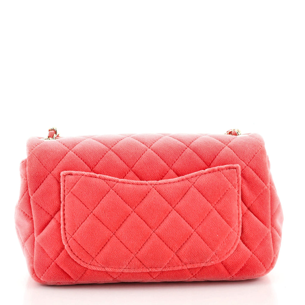 Pearl Crush Flap Bag Quilted Velvet with Crystal Detail Mini
