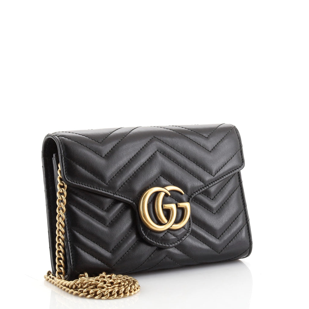 GG Marmont Chain Wallet Matelasse Leather Mini