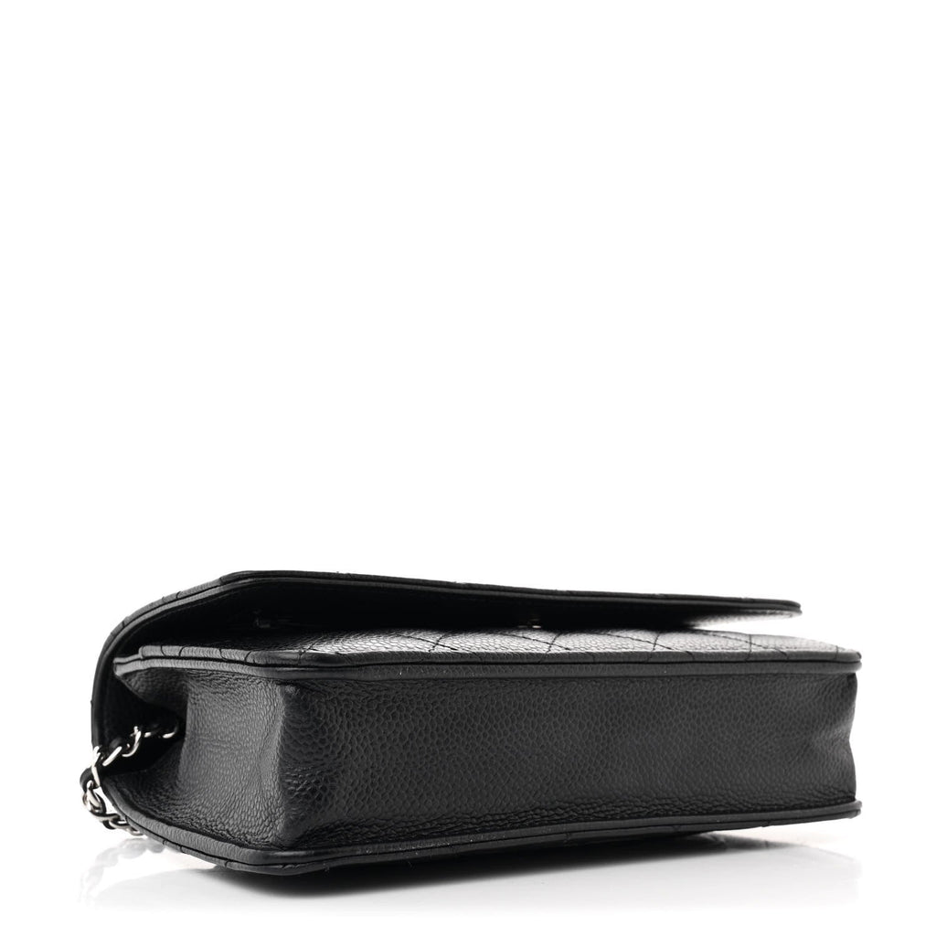 Caviar Quilted Wallet on Chain WOC Black