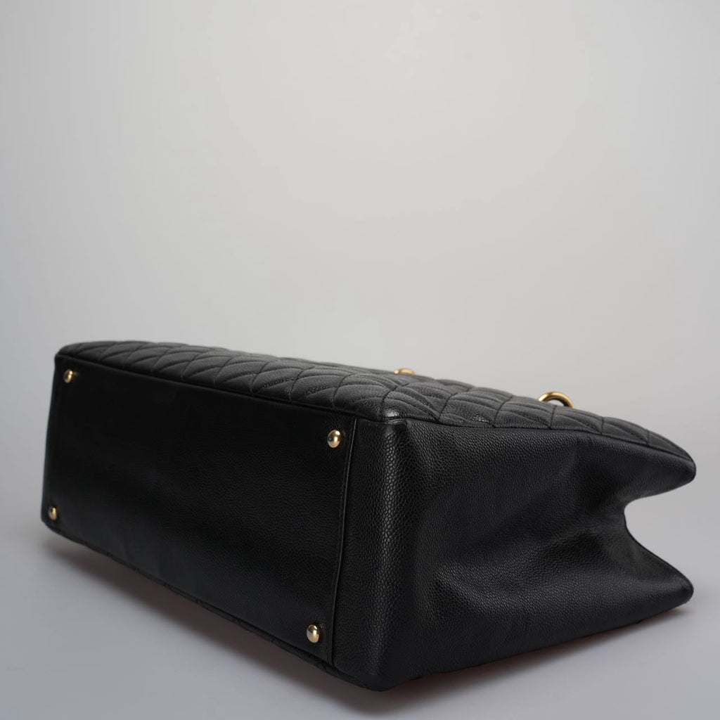 Chanel Large Grand Shopping Tote black GST Bag in Caviar Leather with Gold Hardware