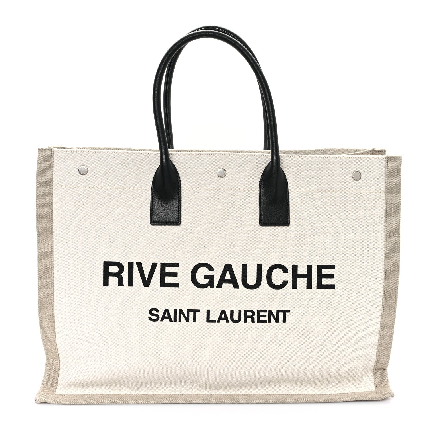 Linen Calfskin Rive Gauche Tote Optic White