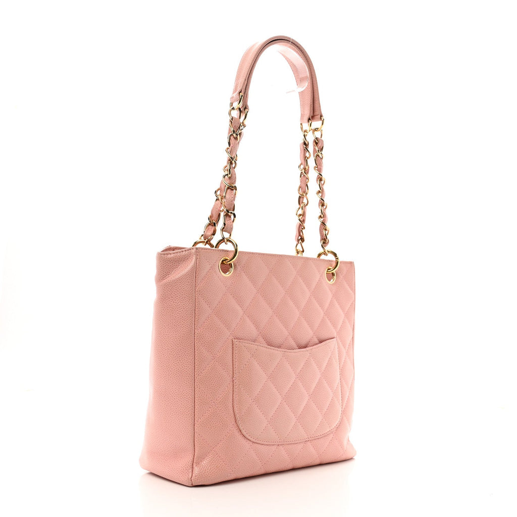 Caviar Quilted Petit Shopping Tote PST Pink