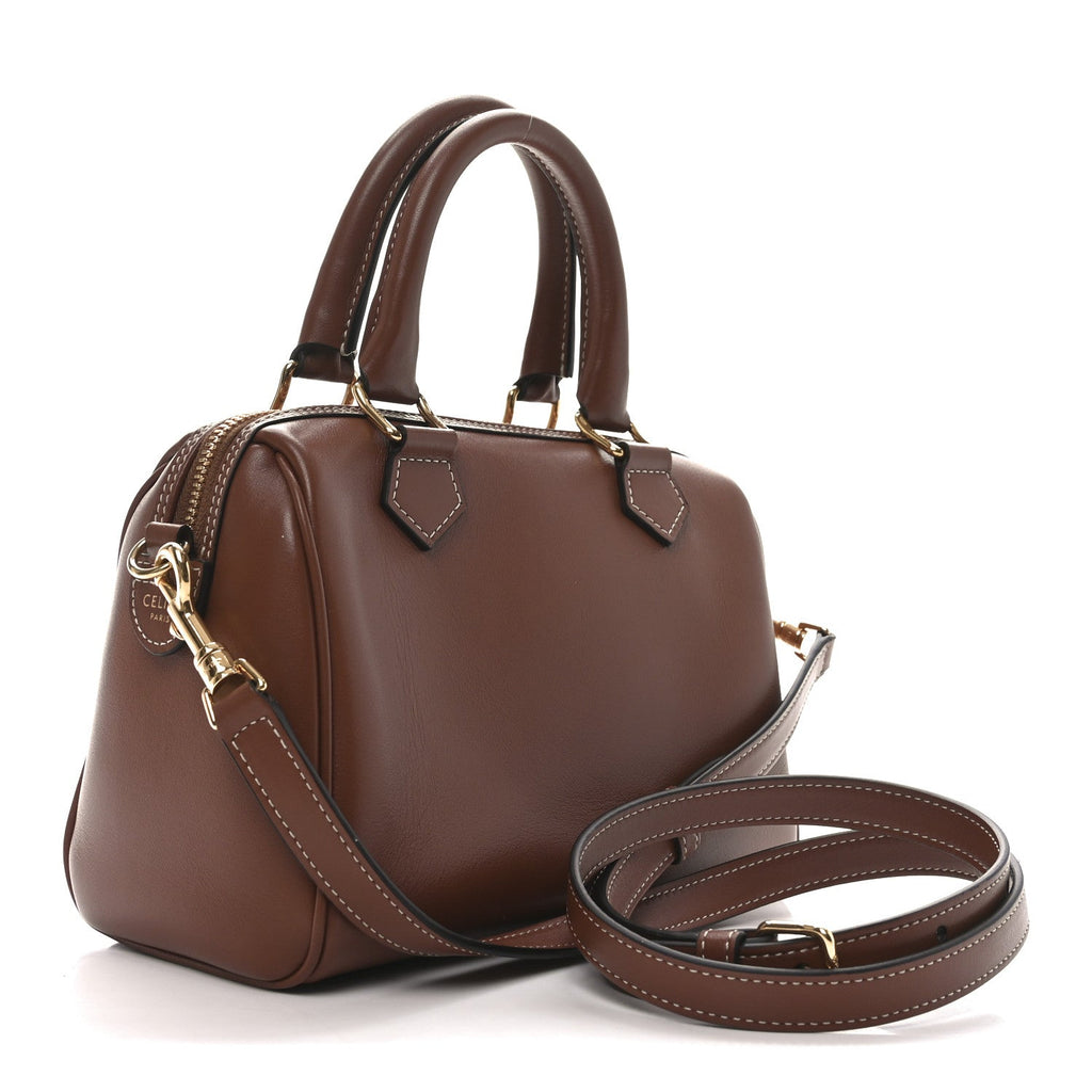 Smooth Calfskin Triomphe Small Boston Bag Tan