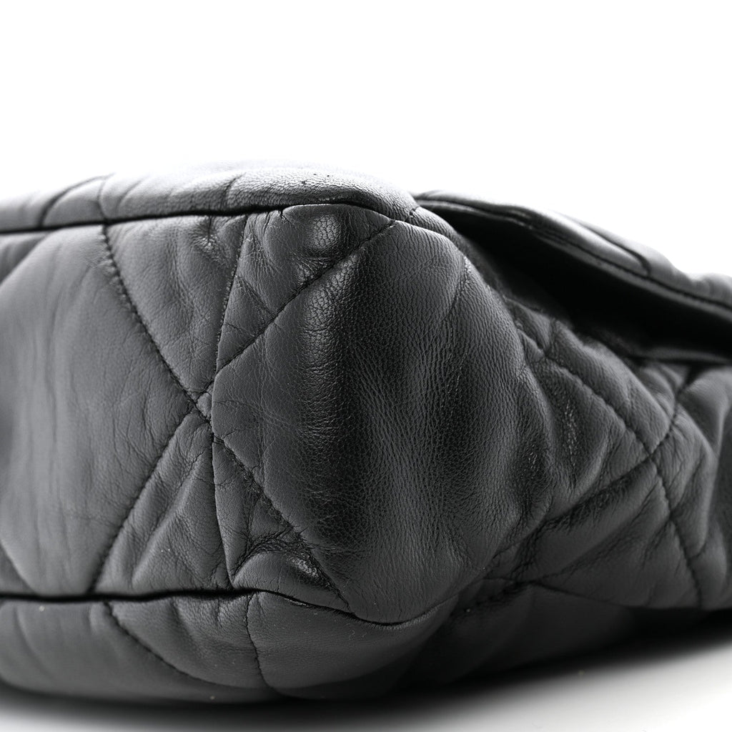 Goatskin Quilted Large Chanel 19 Flap Black