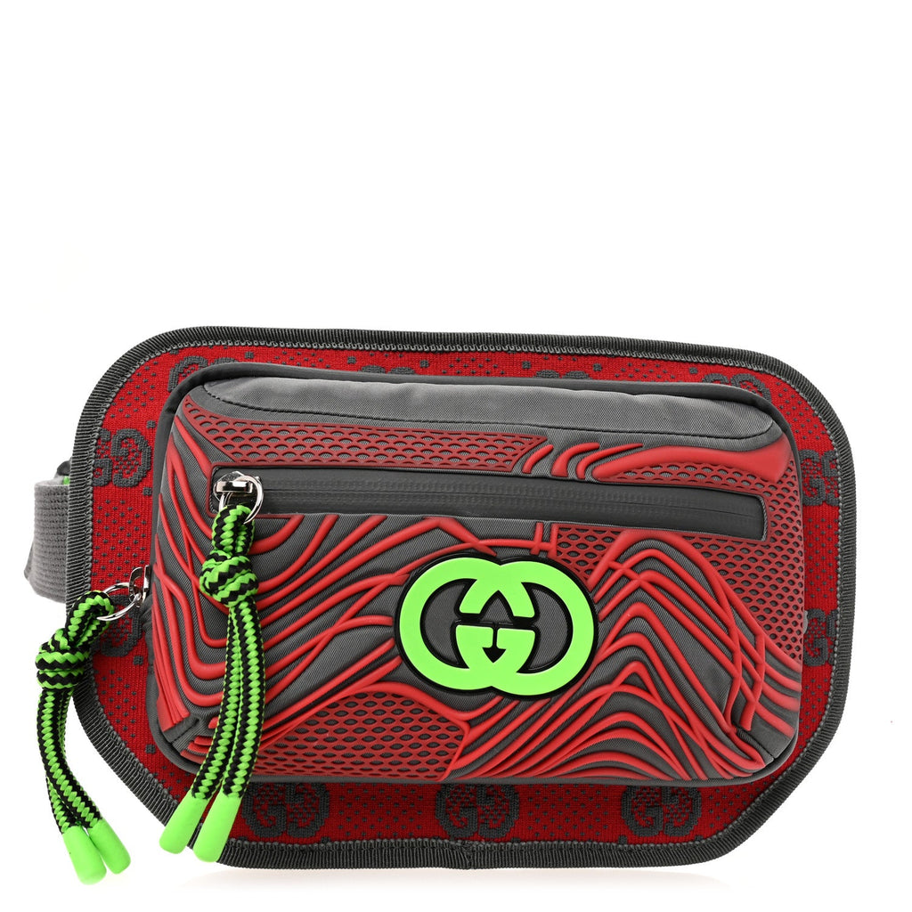 Jersey GG Monogram All Over Sporty Belt Bag Green Grey Multicolor