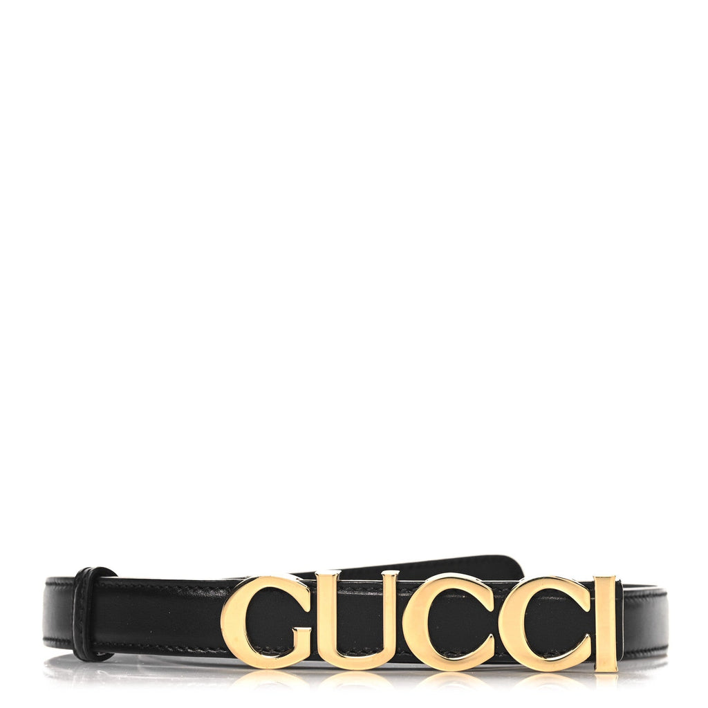 Plutone Calfskin Gucci Buckle 20mm Thin Belt 70 28 Black