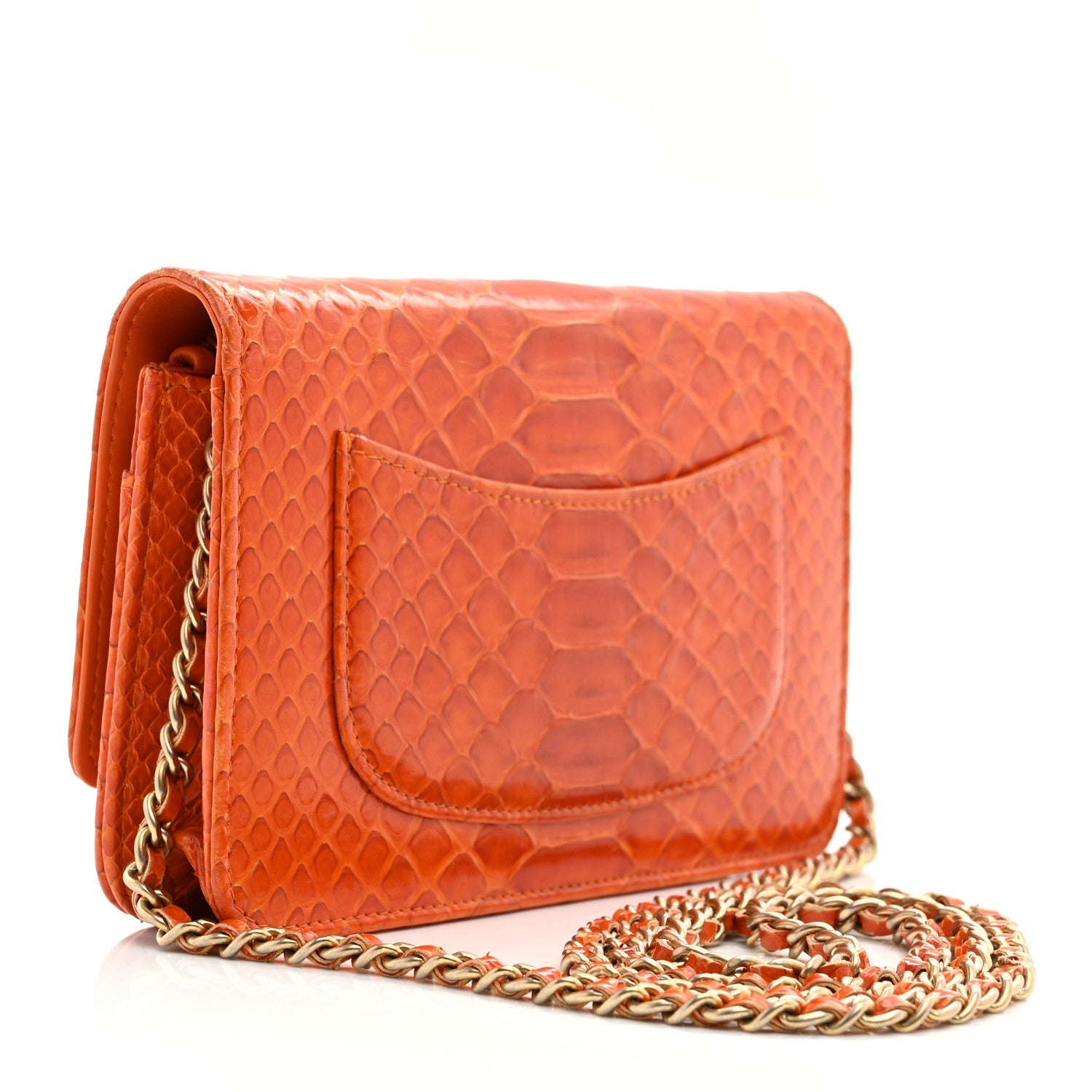 Snakeskin Wallet On Chain WOC Orange