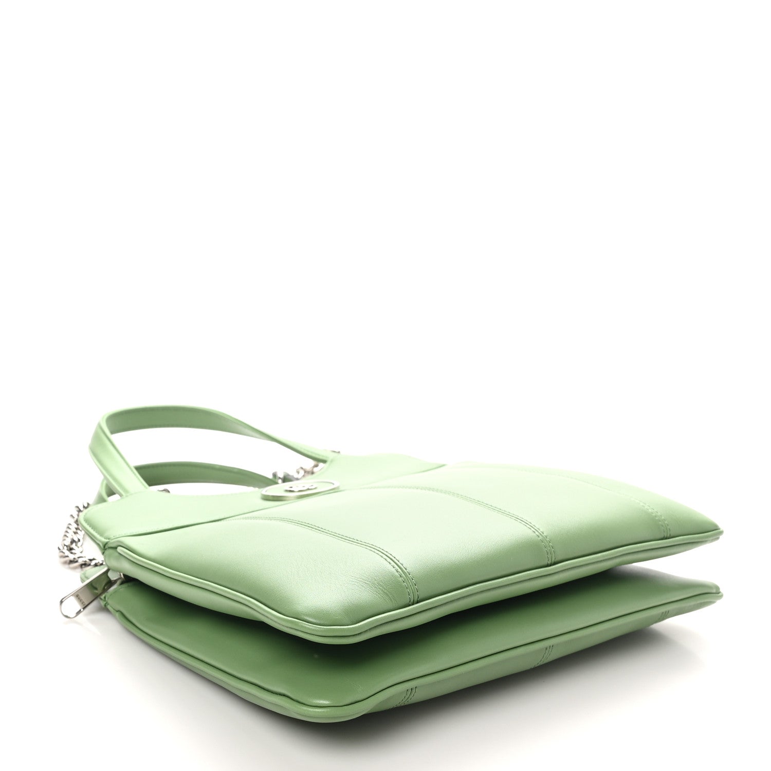 Senna Calfskin Petite GG Small Tote Bag Light Green