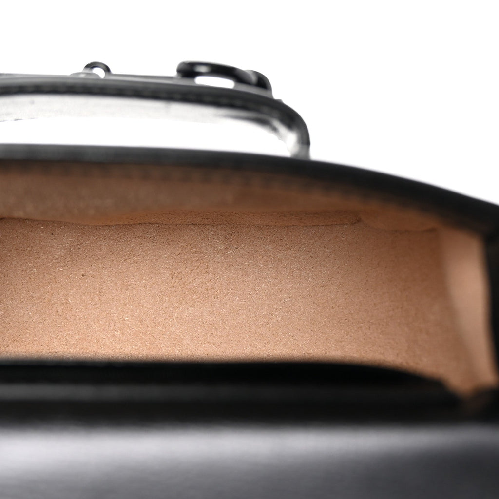 Azalea Calfskin Web Monochrome Horsebit 1955 Wallet On Strap Black