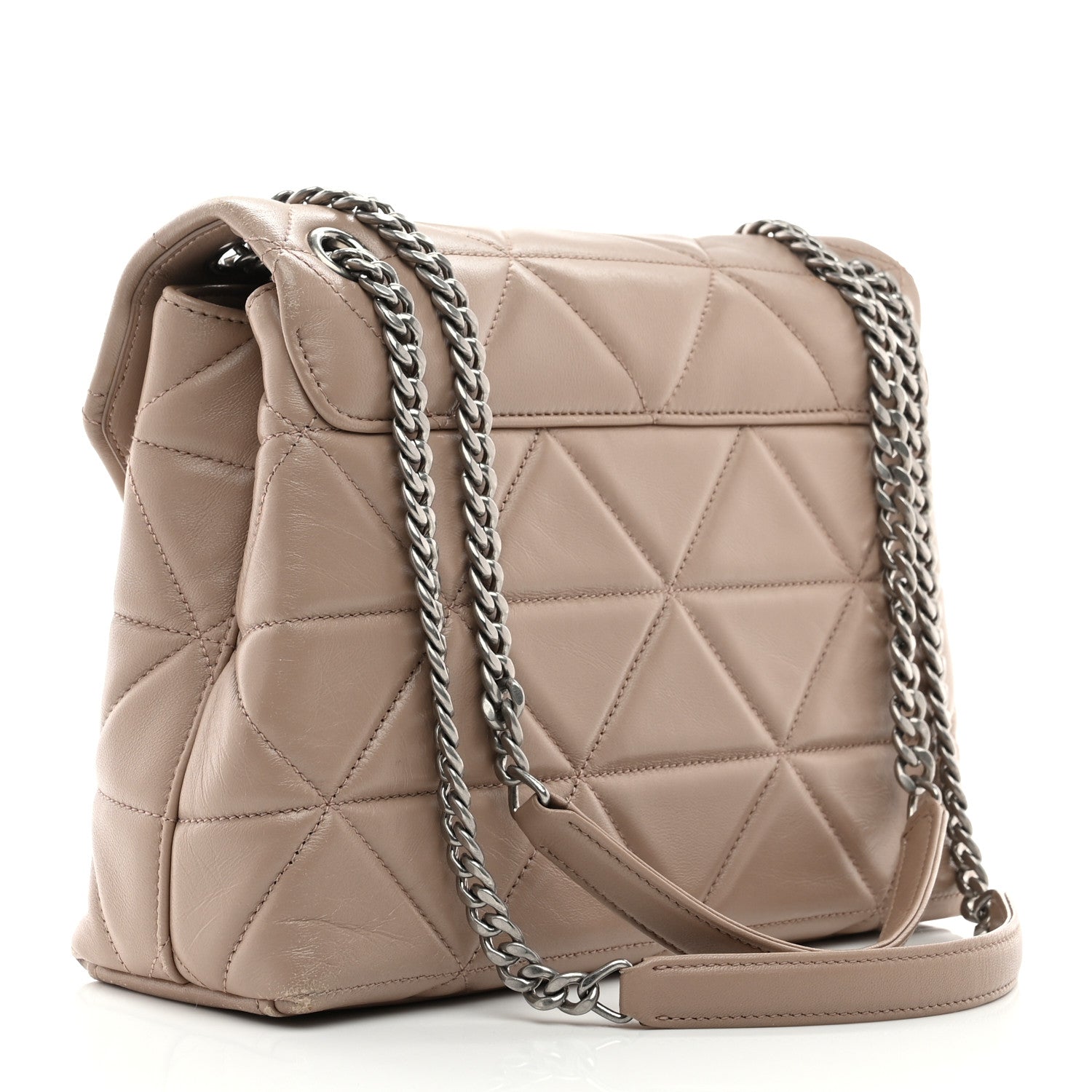 Nappa Triangle Stitched Large Spectrum Bag Cipria