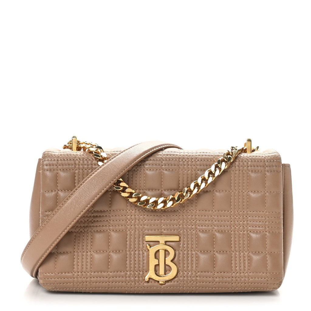 Lambskin Quilted Small Lola Bag Camel