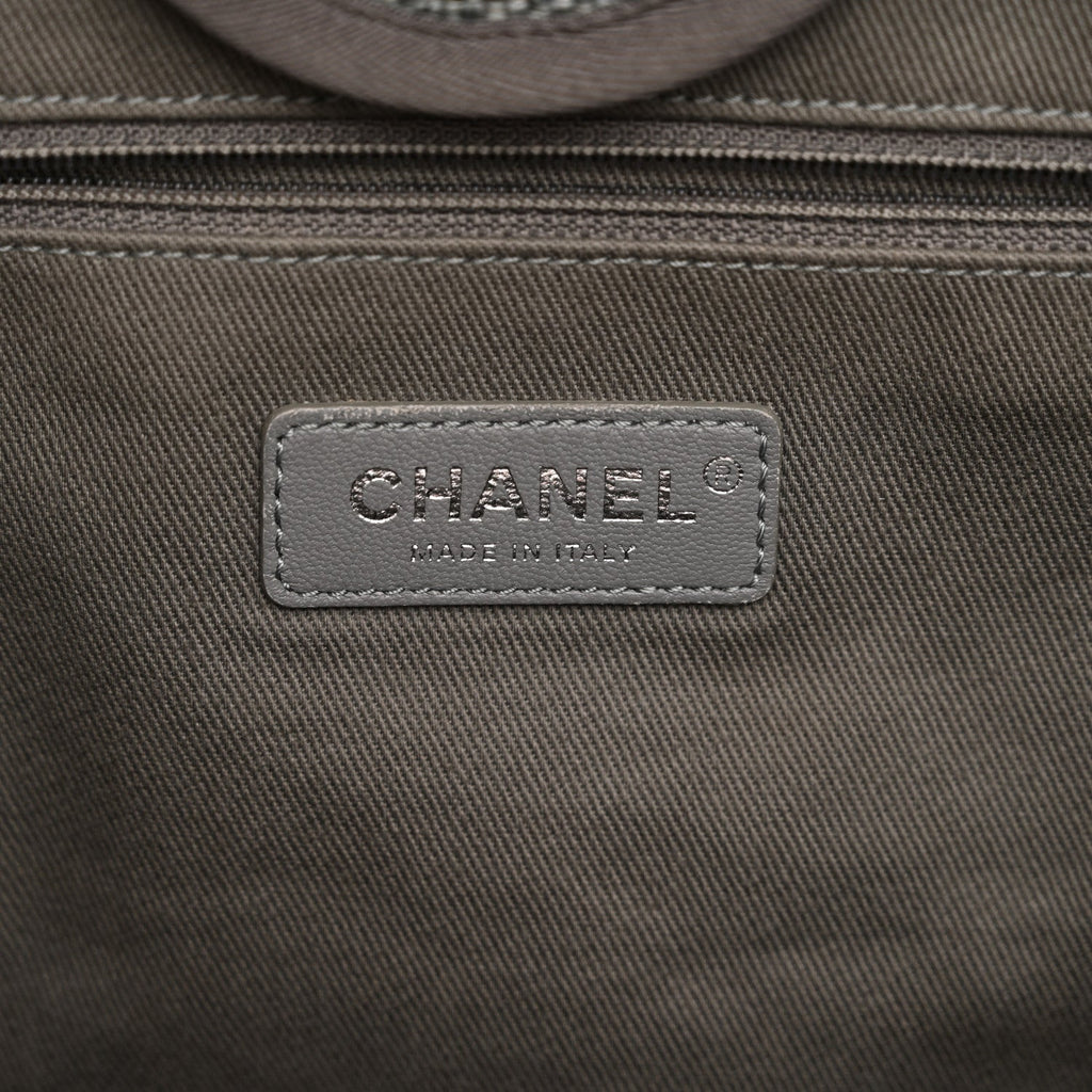Woven Straw Raffia Large Deauville Tote Grey