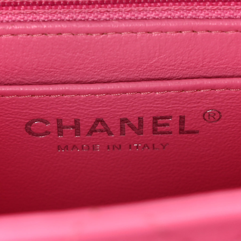 Lambskin Quilted Mini Square Flap Pink