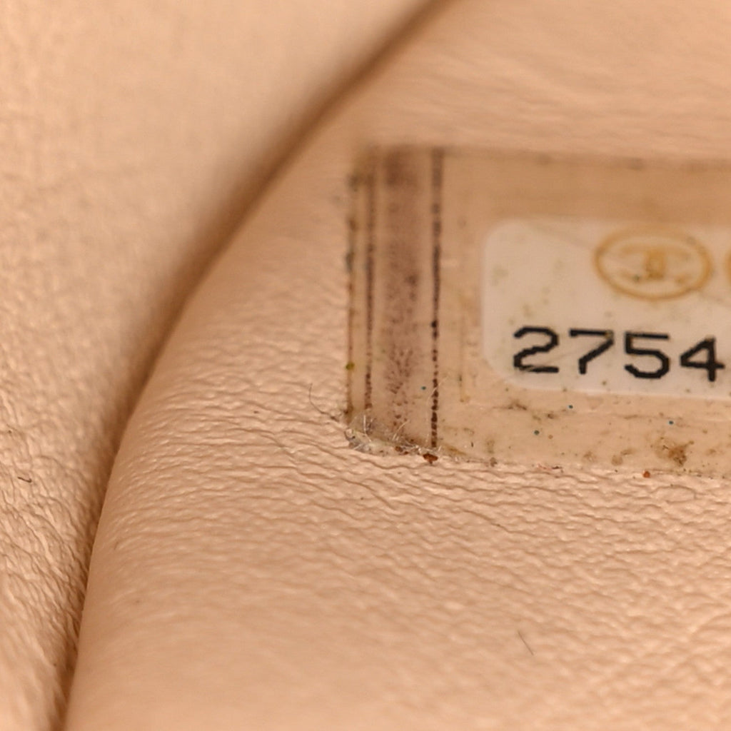 Calfskin Stitched Small Precious Union Flap Bag White