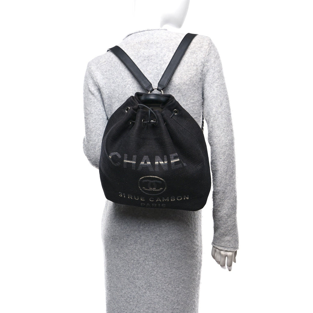 Striped Canvas Deauville Drawstring Bag