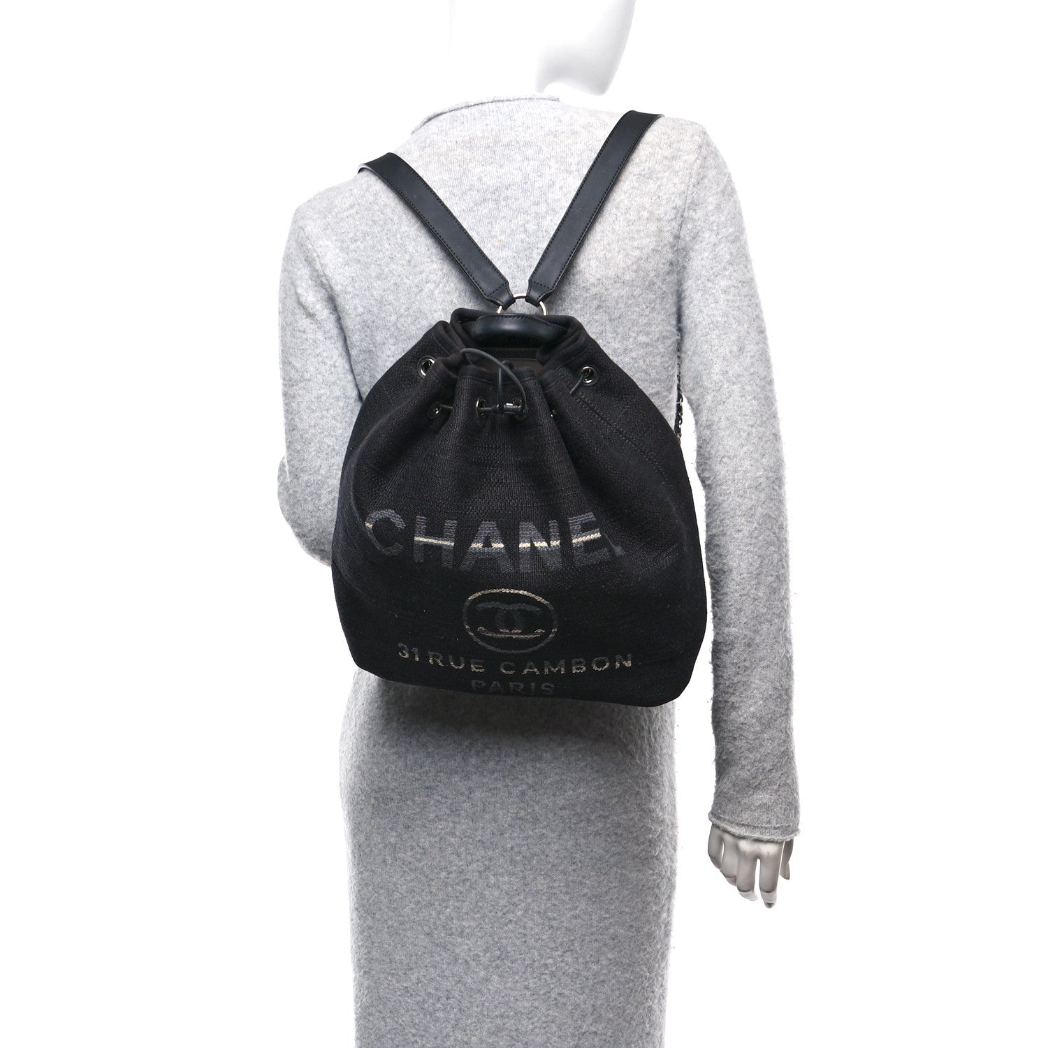 Striped Canvas Deauville Drawstring Bag