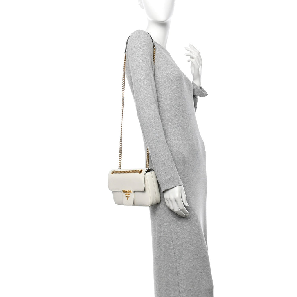 Saffiano Flap Shoulder Bag Talco