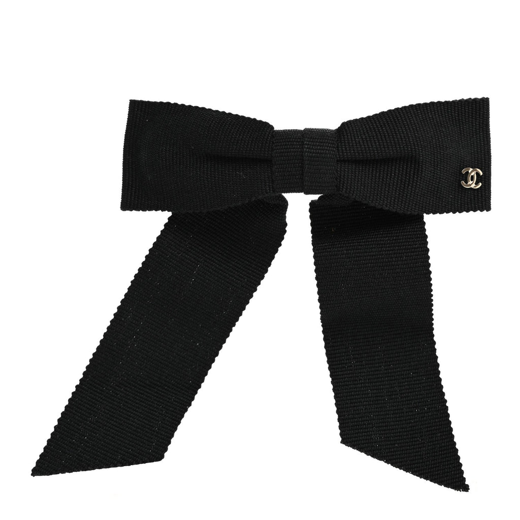 Grosgrain Bow CC Hair Clip Black