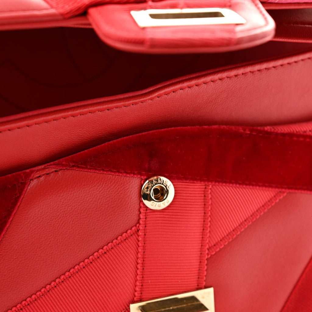 Lambskin Velvet Grosgrain Quilted 2.55 Reissue 225 Flap Red
