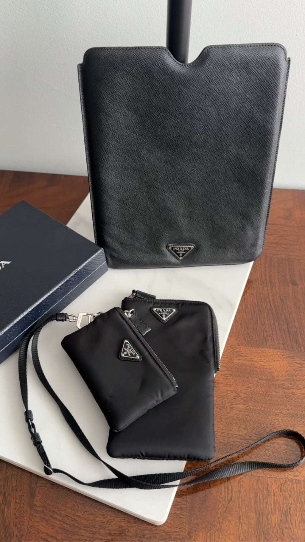 Prada Black Saffiano Leather Ipad Case