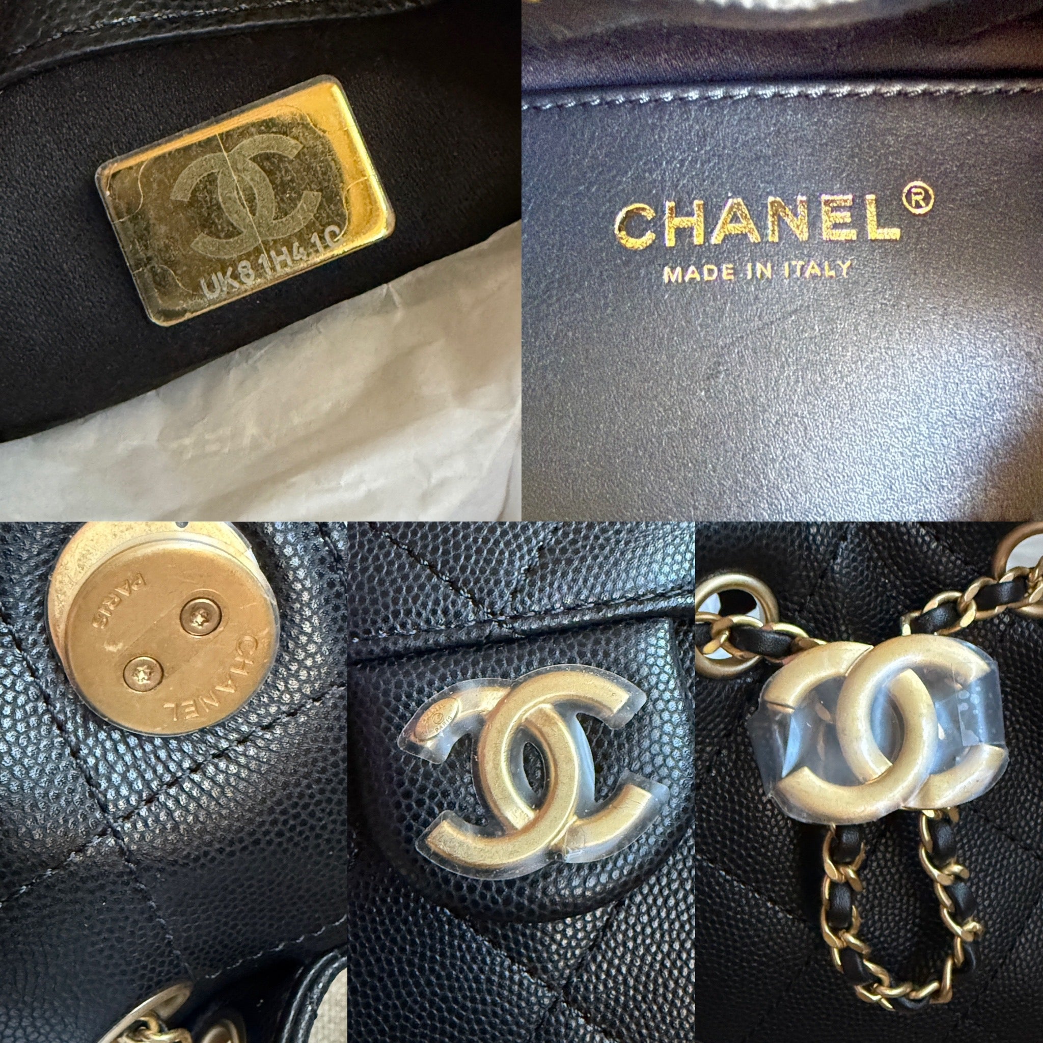 CHANEL 25 Mini Black Quilted Caviar Leather Shoulder Bag