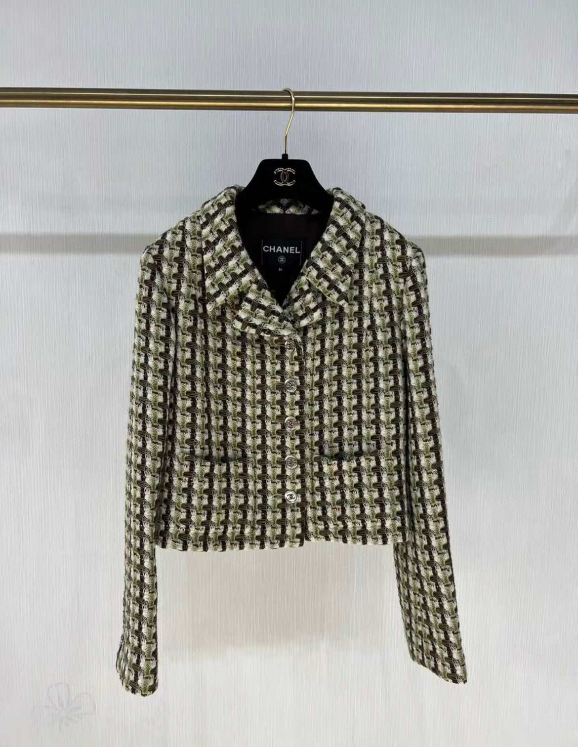 Chanel 23A wool tweed jacked size 36