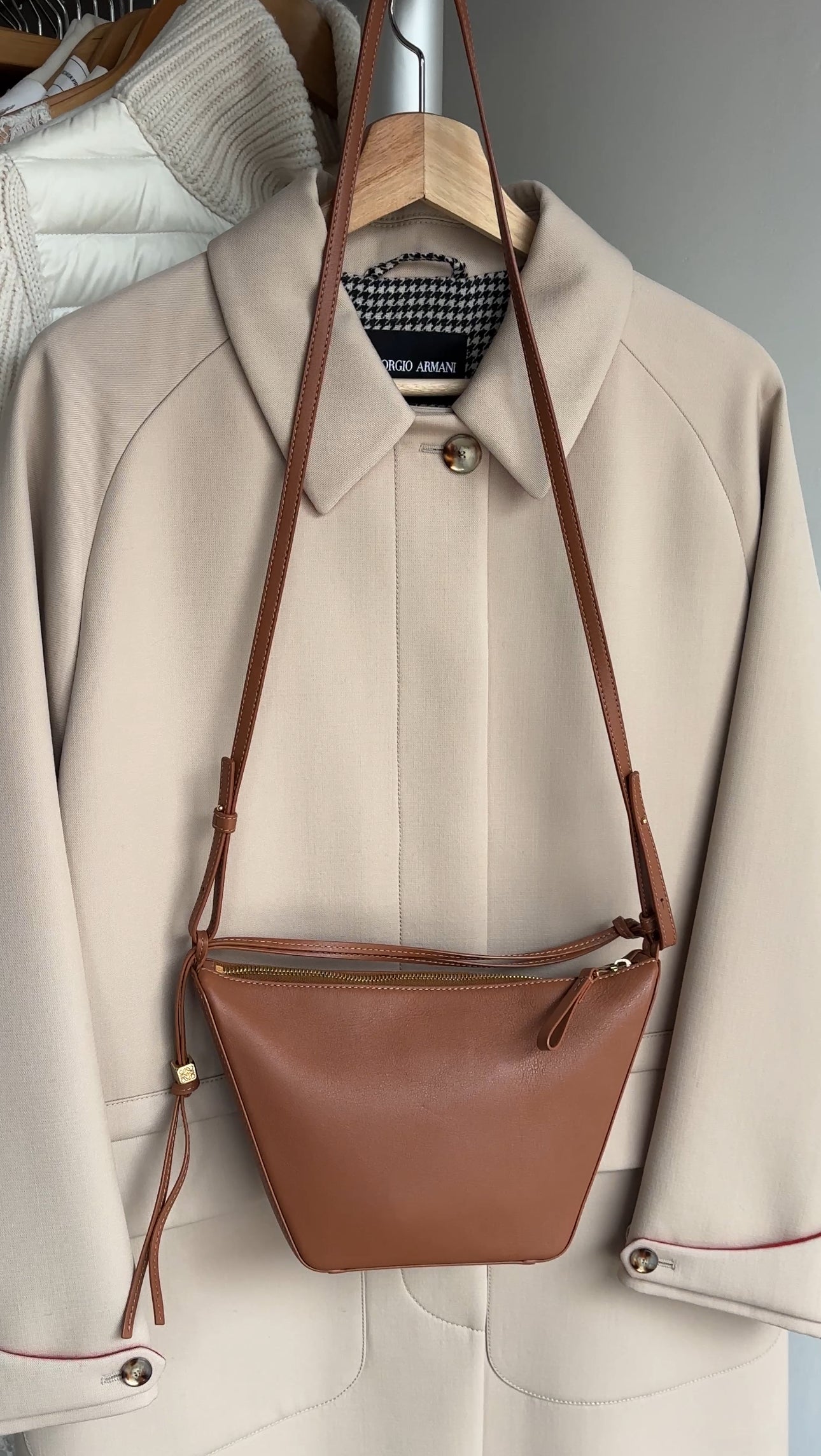 Loewe Tan Leather Mini Hammock Hobo Two Way Bag