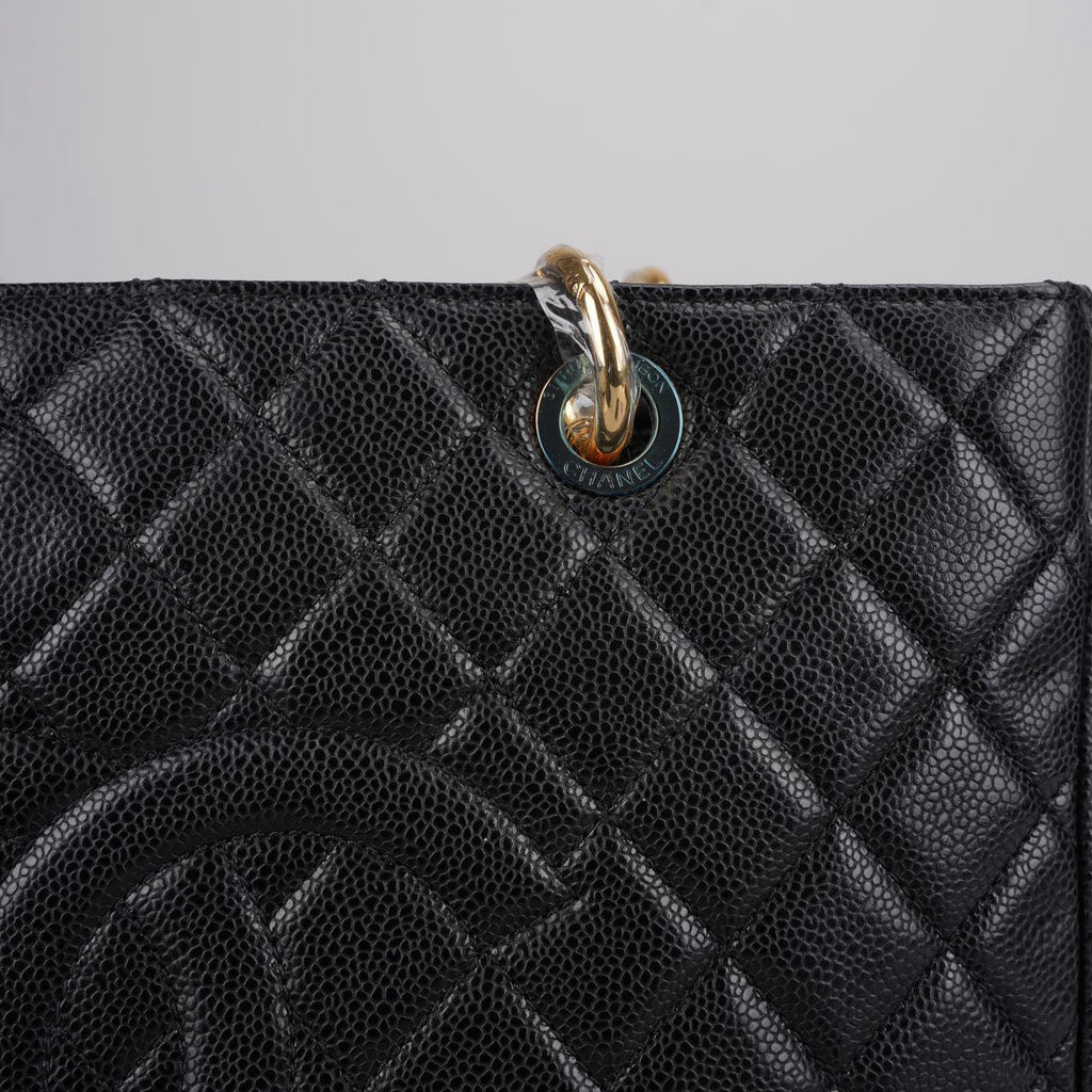 Chanel Grand Shopping Tote Black GST Bag in Caviar Leather with Gold Hardware