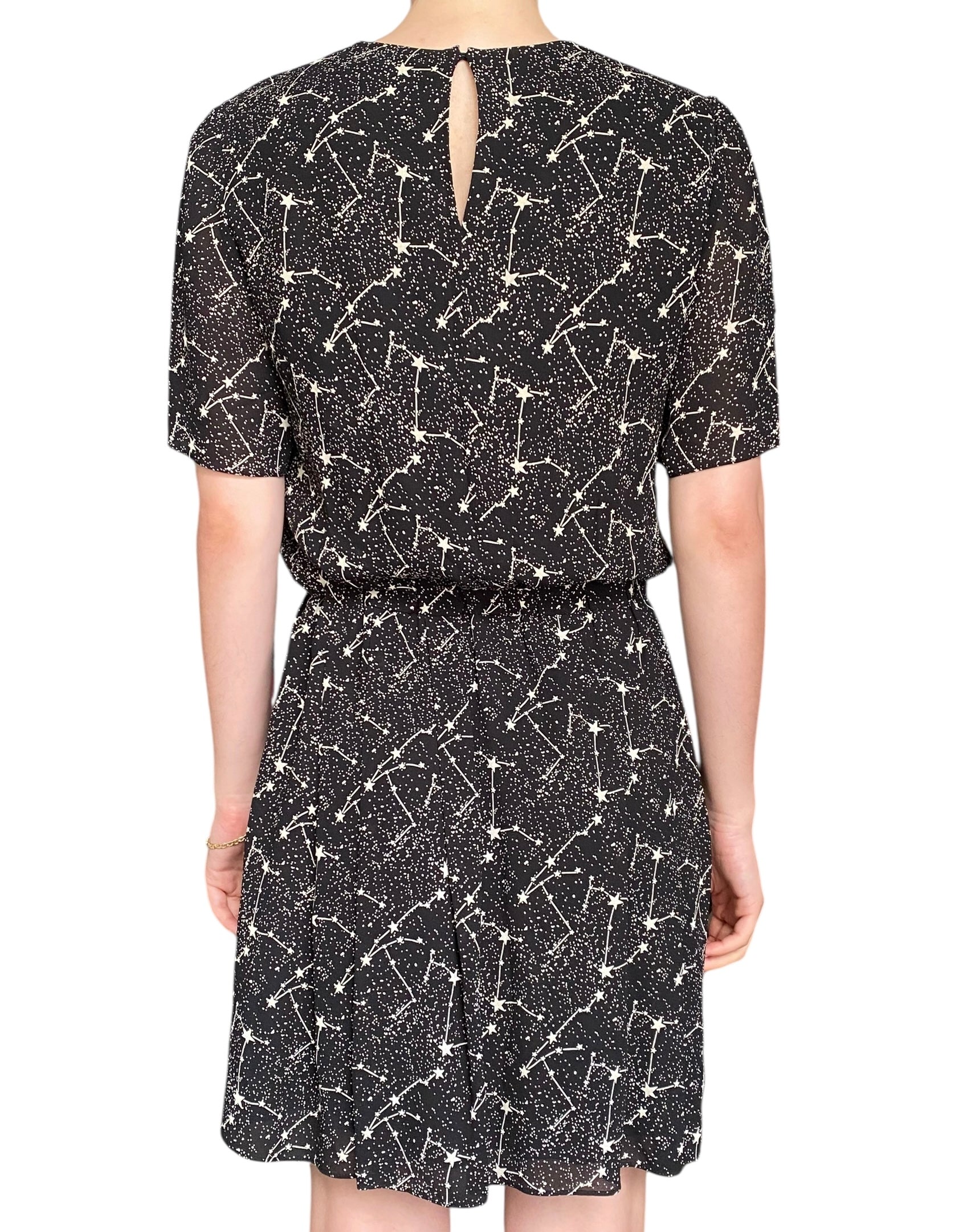 Saint Laurent Black Constellation Print Mini Dress - FR 40 / US 8