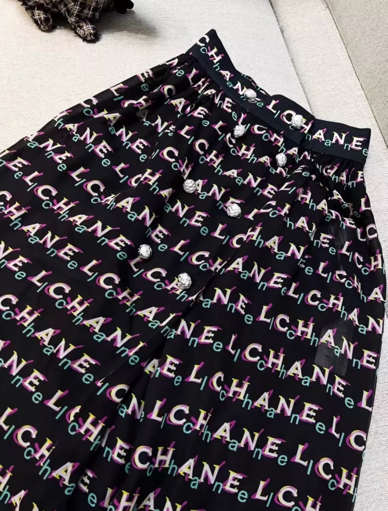 Chanel Black silk Skirt