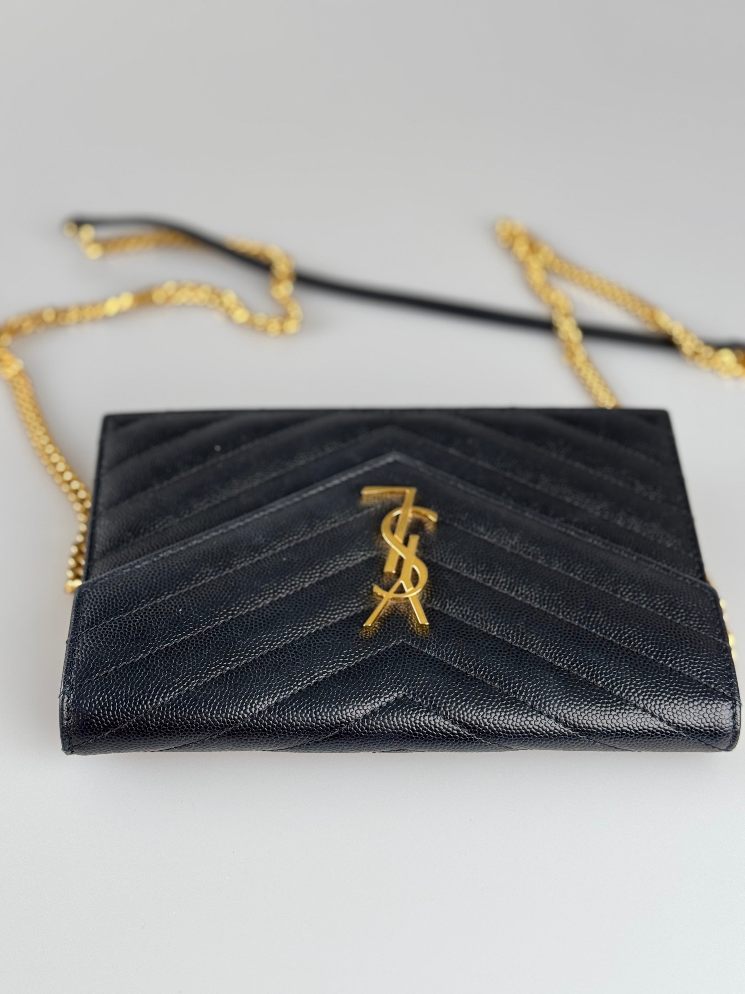 Saint Laurent YSL Chain Wallet Monogram Nero Wallet On A Chain bag