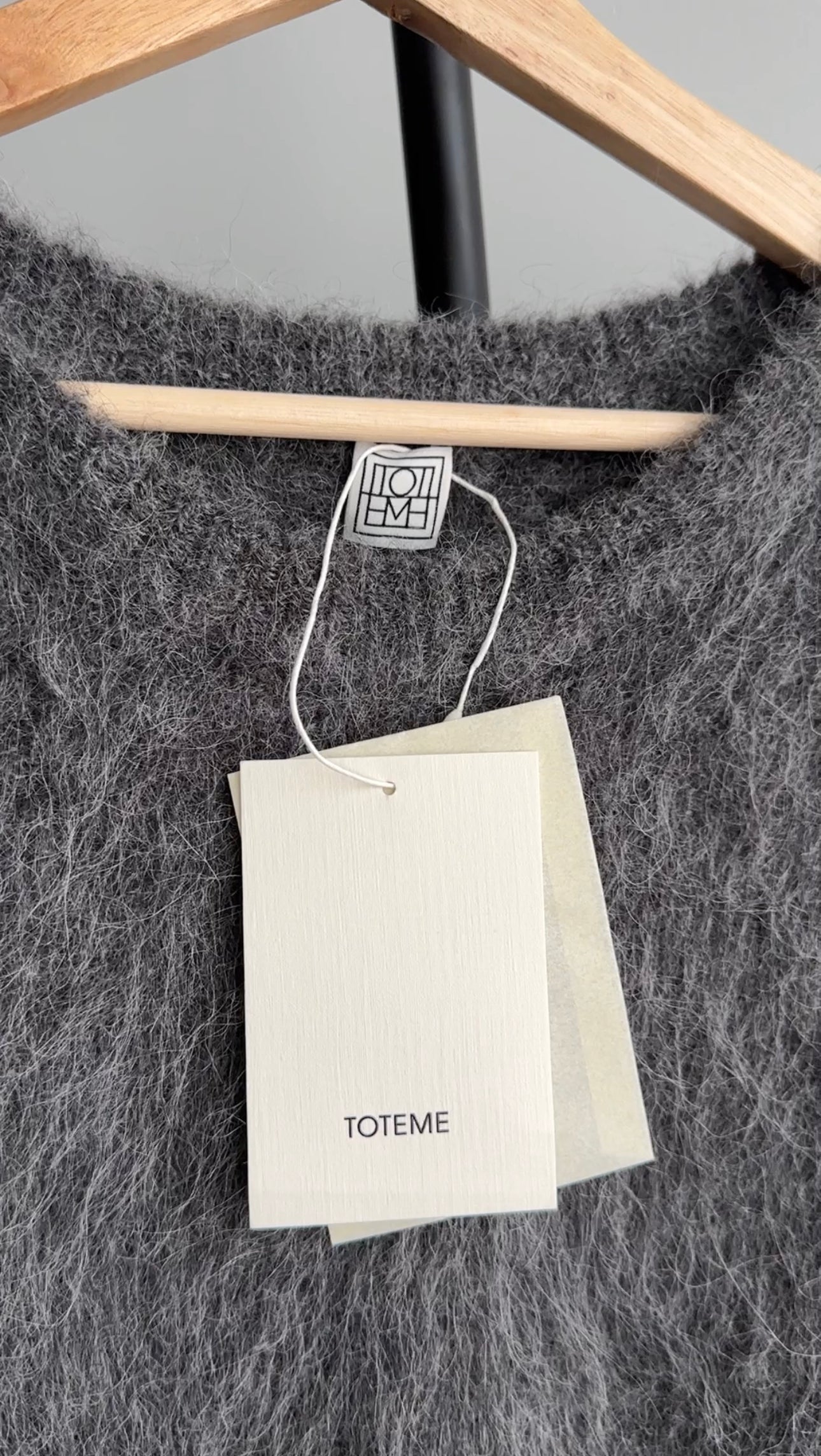 Toteme Grey Boxy Alpaca Knit Pullover Sweater - XS - L