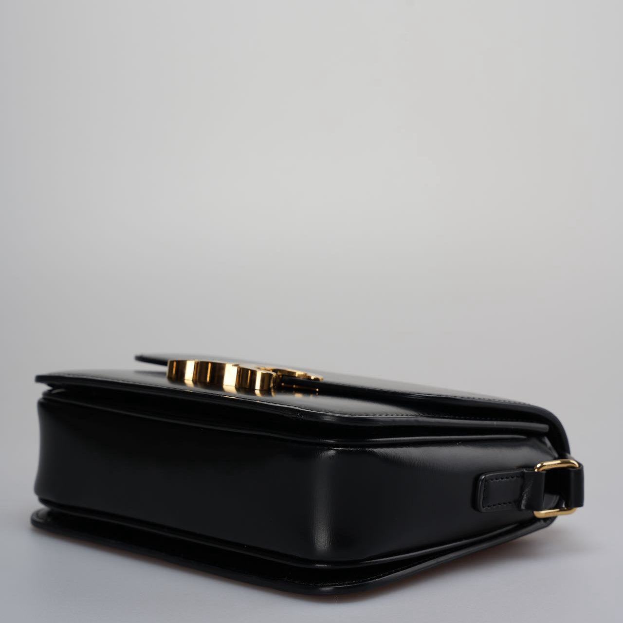 Celine Black Triomphe Crossbody Bag Pre-Owned 2021 Small Calfskin