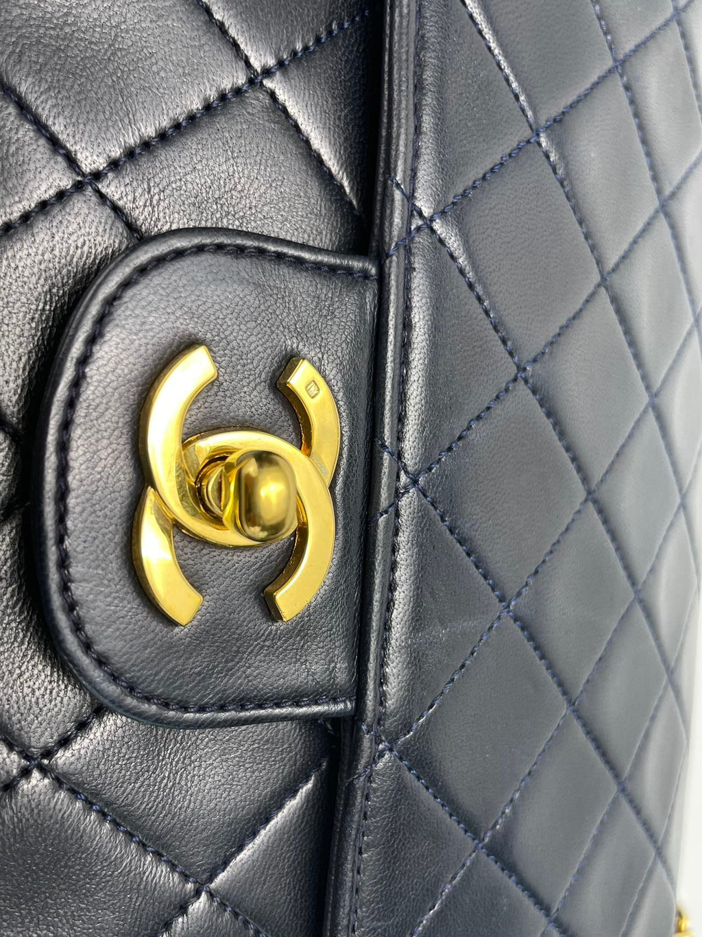 Chanel Black Vintage Medium Classic Double Flap Bag with 24K Gold Hardware